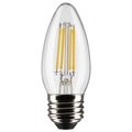 Satco 5.5 Watt B11 LED Lamp, Clear, Medium Base, 90 CRI, 2700K, 120 Volts S21290